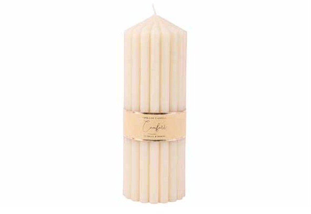 Kaars Ribble Beige 7x7xh20cm