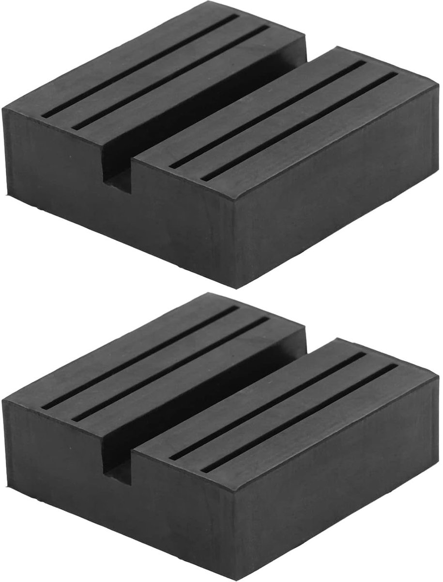 rubberen pad, 2 stuks 4 ton belasting 0,4 inch sleufbreedte Universele anti-kras beschermende verf Jack pad Goede demping Compressieweerstand Jack Pad Adapter Pinch voor Jack Stand