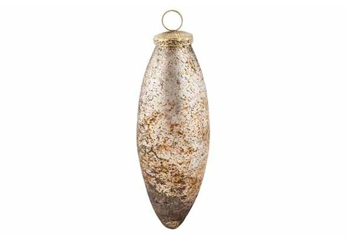 Hanger Druppel Antique Matt Creme 6x6x H17,5cm Glas
