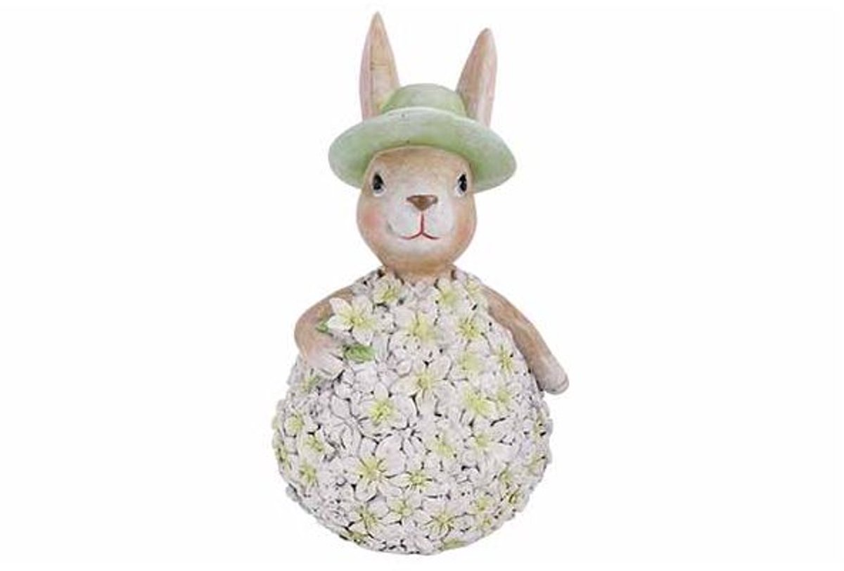 Konijn Flower Ball Multi-kleur 10x9xh18c M Bol Polyresin