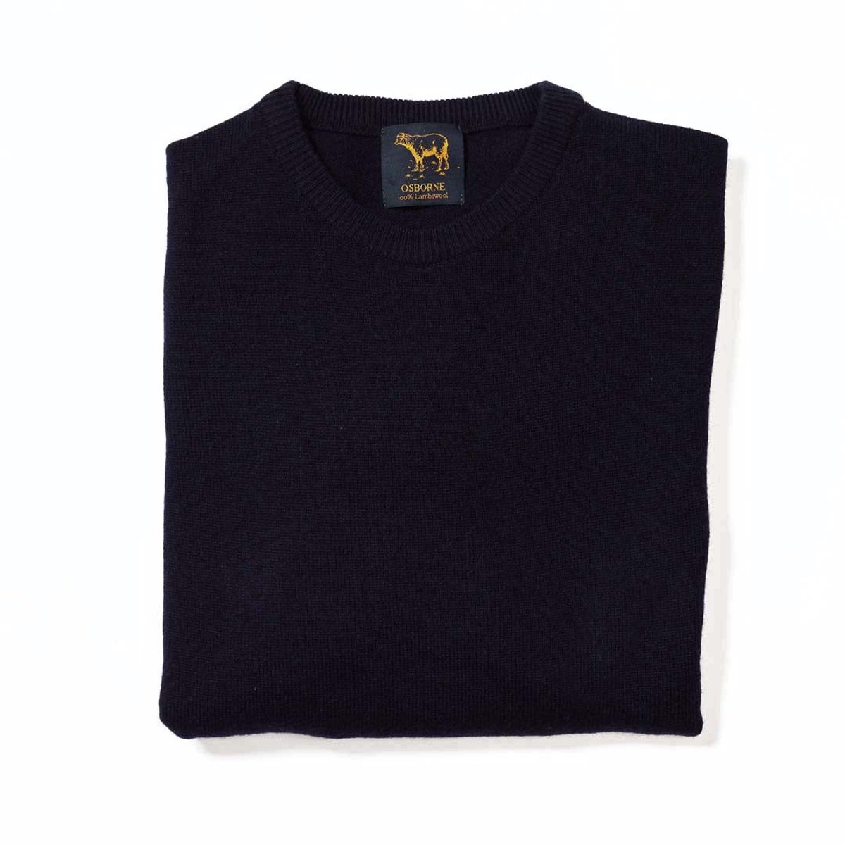 Osborne Knitwear Trui met ronde hals - Sweater heren in Lamswol - Pullover Heren - Navy - XL