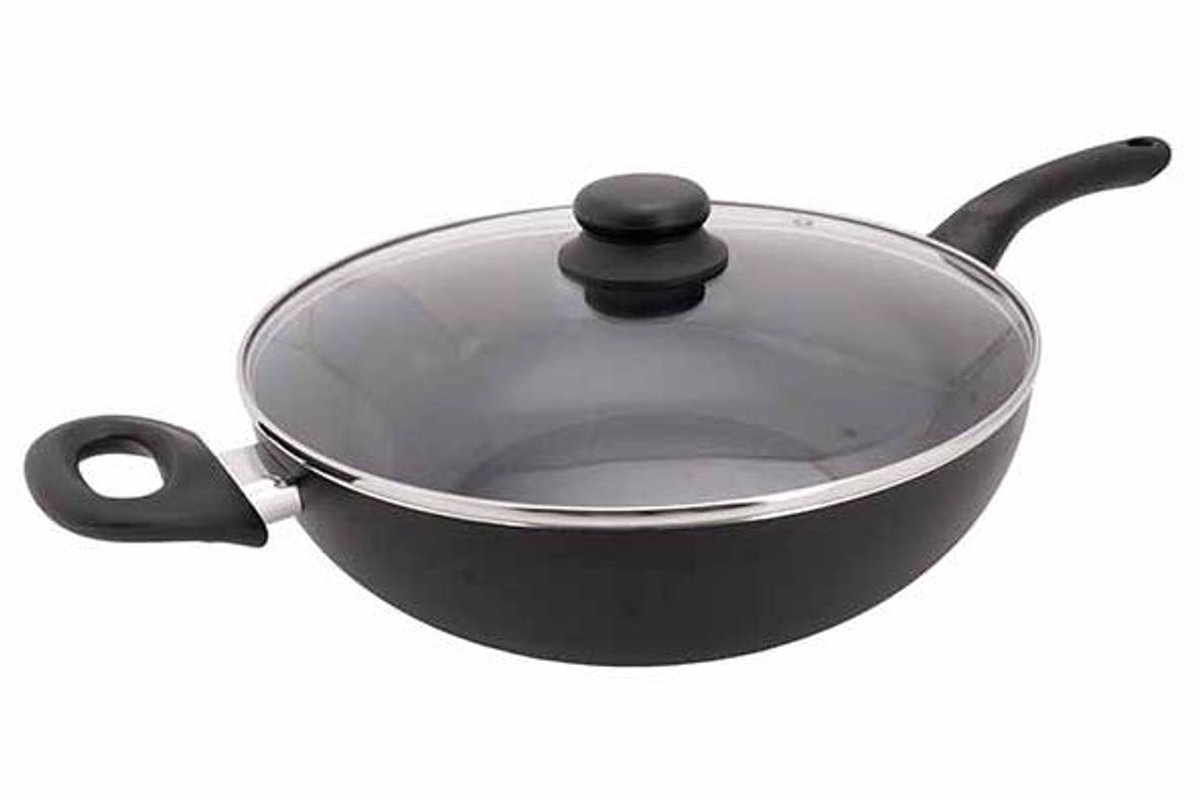 Essentials Wok D30cm Met Deksel Pfas Vrij - Alle Vuren Incl. Inductie