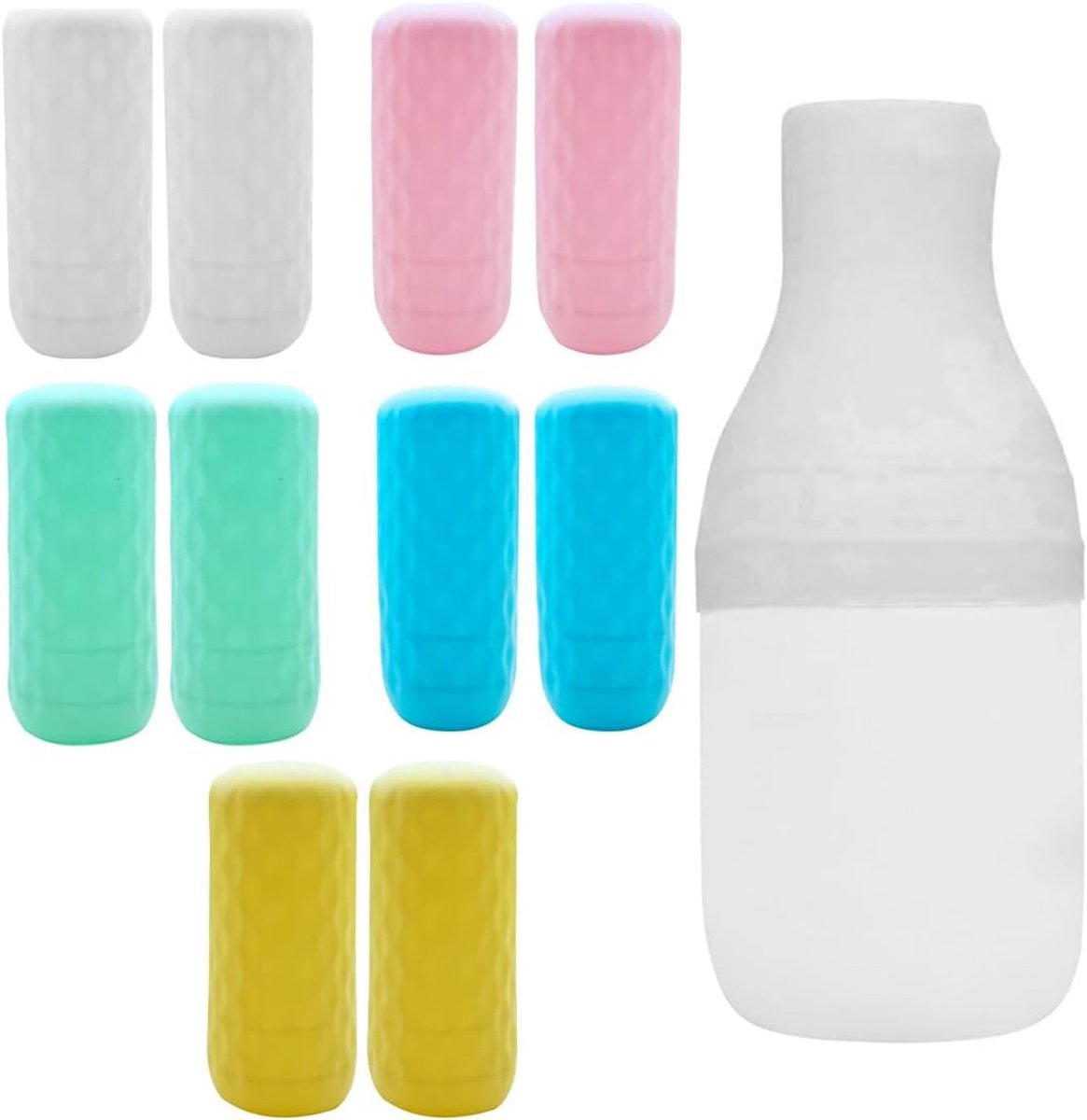 10 stuks siliconen lekbescherming voor reisflessen, herbruikbare en lekvrije hoezen voor shampoo, douchegel en cosmetica op reis