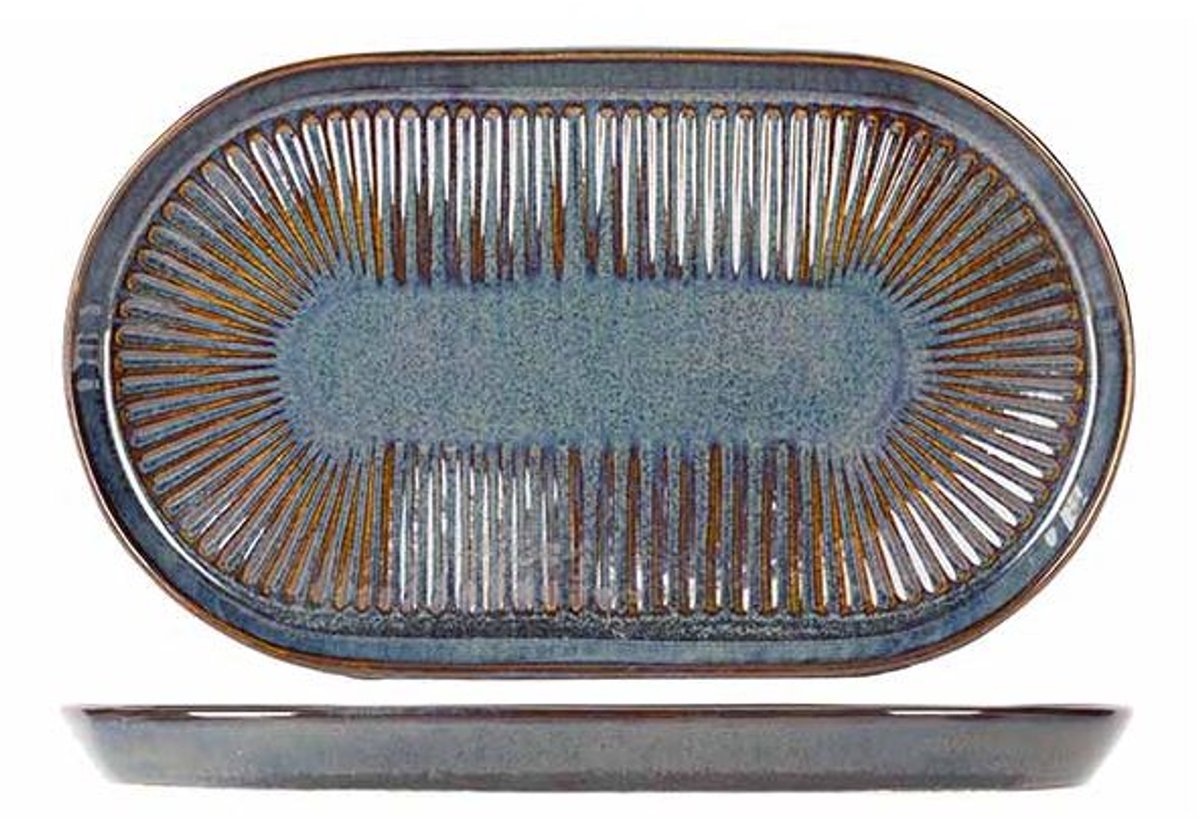 Solas Blauw Bord Ovaal 24x14cm