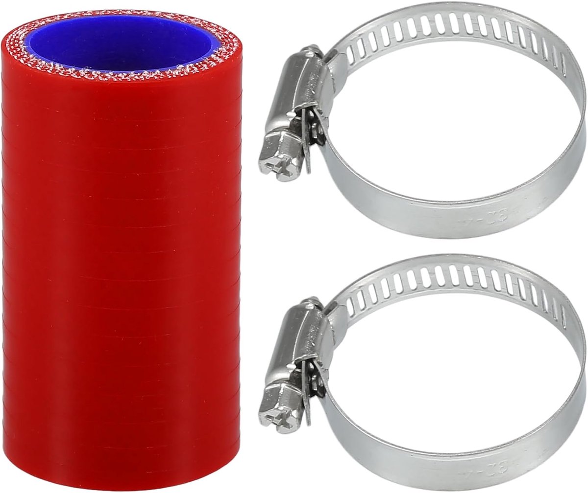 Rechte Koppeling Silicone Slang 1.26" ID 2.99" Lengte 0 Graden Universele Auto Silicone Slang Koelslang 4-Laags 5mm Dikte Luchtinlaat/Turbo/Intercooler Buis Rood Blauw 1 Set