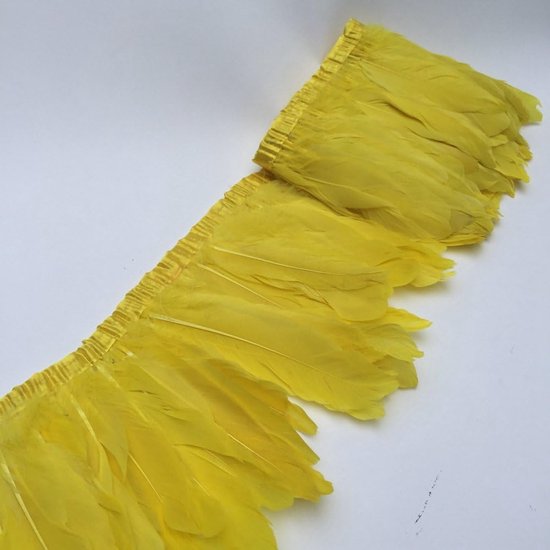 Duck Goose Feather Trim Fringe Naaien Craft 2 Yards (Geel) — afbeelding 2