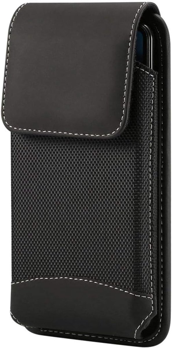 Case Cover Verticaal Leer & Nylon voor LENOVO A7000 TURBO (2016) - Zwart