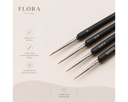 FLØRA Living Luxe Fijne Penselenset – Aquarel, Olieverf & Acrylverf – Hobby & DIY – Schilderen & Tekenen – Professionele Kwasten