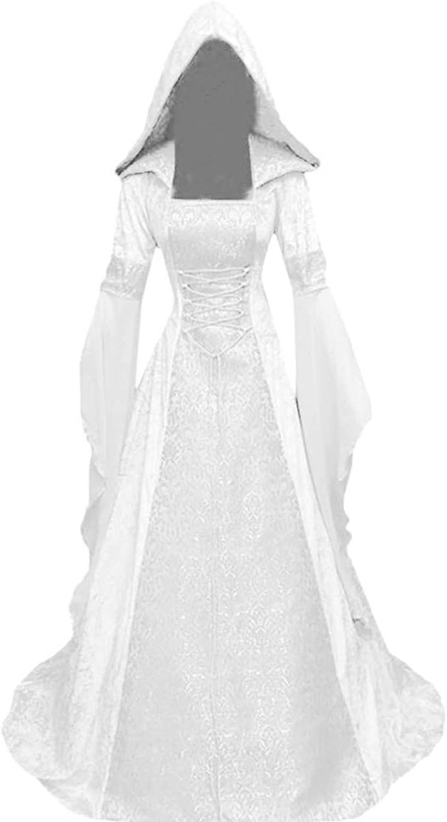 kostuum dames middeleeuws renaissance met capuchon kleding gothic jurk Victoriaans carnaval jurken cosplay kostuum