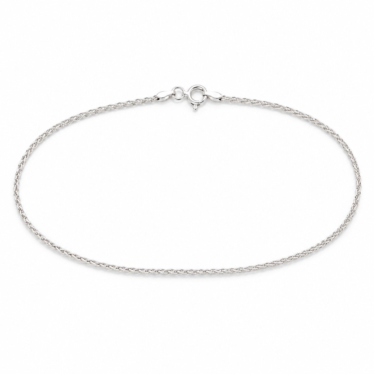 Sterling zilveren enkelbandje dames – fijne vossenstaartschakel – 26 cm
