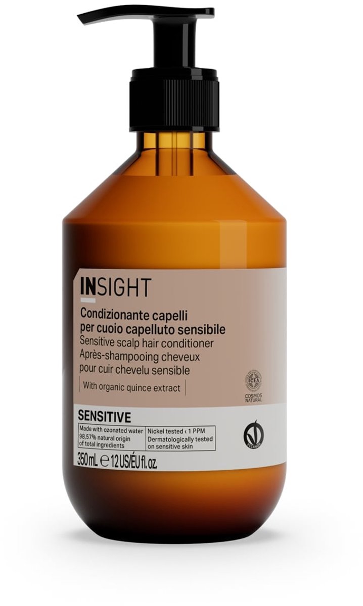 Insight Sensitive Skin Hair Conditioner 350ml - Haarconditioner Voor Gevoelige Hoofdhuid - Hydraterend En Verzachtend - Met Biologische Korenbloem En Kweepeer - Cosmos Natural Gecertificeerd - Voor De Hele Familie