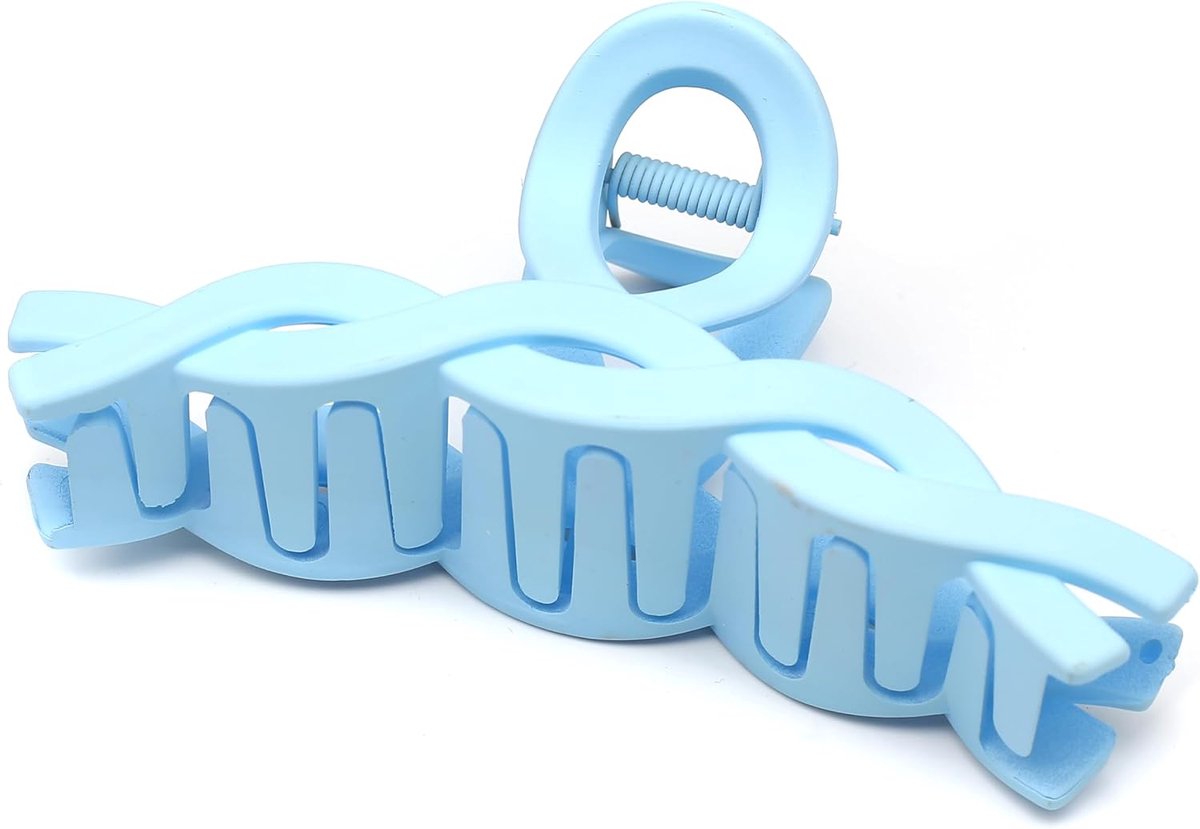 kruis-matte haarklem, mooie haarspeld, hoofdtooi, elegant haaraccessoire, 11,5 cm x 6 cm, blauw
