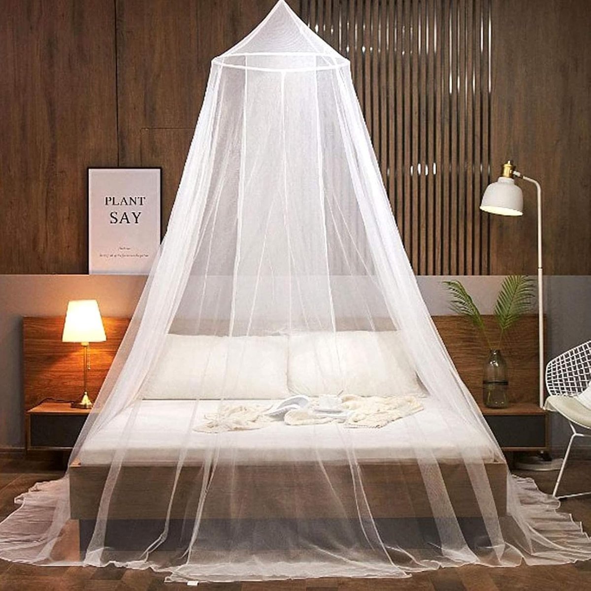 klamboe voor bed, muggennet, hemel, babybed, eenvoudig te installeren, geschikt voor babybed, eenpersoonsbed, tweepersoonsbed, wit