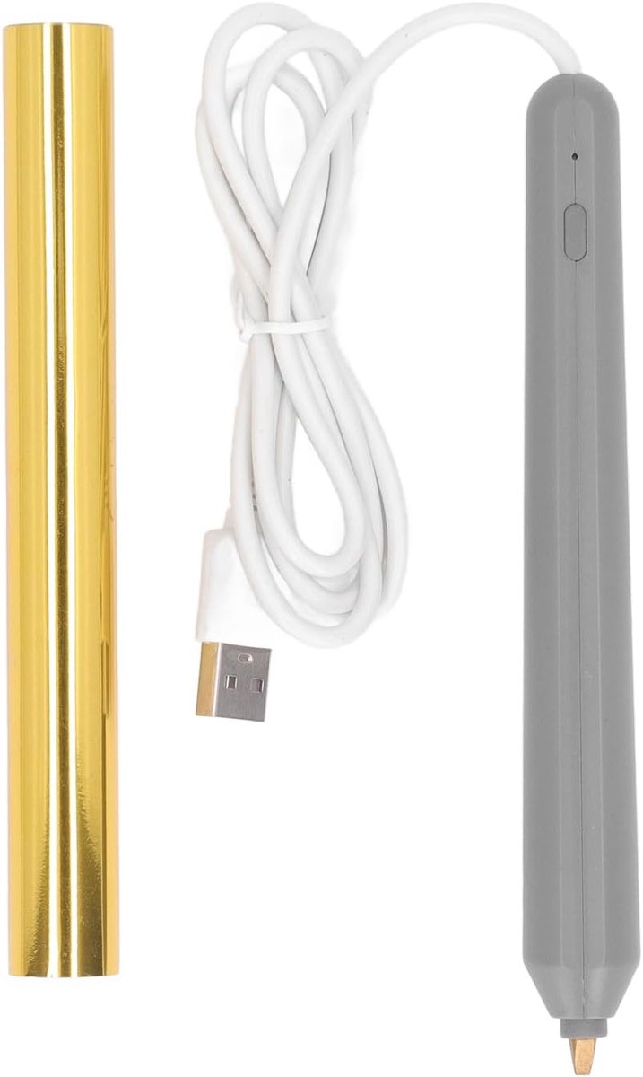 Folie Pennen, USB Hot Foil Embossing Stempelen Pen, Stempelen, Folie Quill Starter Kits met 4 Tips, Scrapbooking Tekenen Pen, Scrapbooking Tool Kits (Gouden kleur)