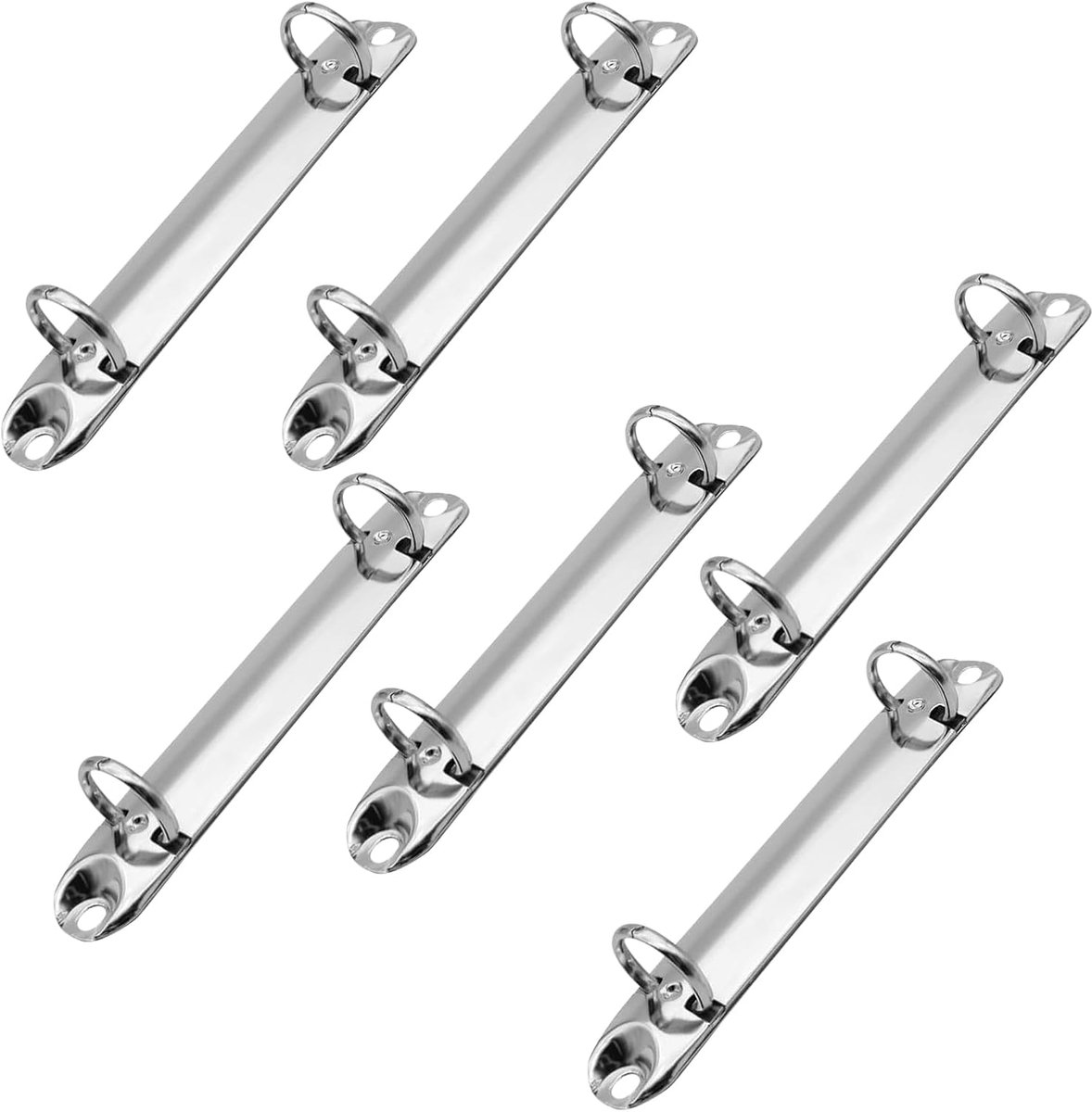 Set van 6 metalen klemmen met 2 ringen, gat van 25 mm, praktisch bindmechanisme, te gebruiken voor agenda's, mini-albums, notitieboeken en kantoormappen