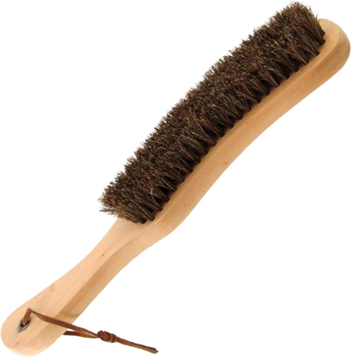 Kledingborstel met houten handvat, pulloverborstel van natuurlijke borstelharen voor het reinigen van meubels, kleding, leerverzorging en dierenharen, 27,5 x 4 cm