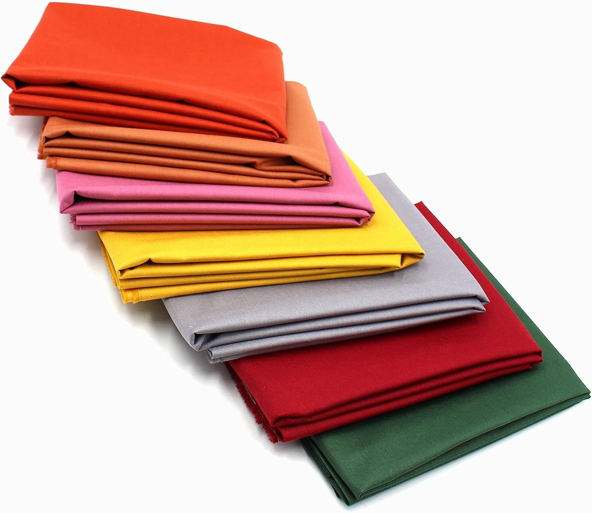 Stof, 148 cm breed, 100% katoen, 3,5 m stofpakket, patchwork, naaien, doe-het-zelf, per meter, kleurset, stoffen voor kleding, decoratie, knutselen, 7, kleurrijk 2