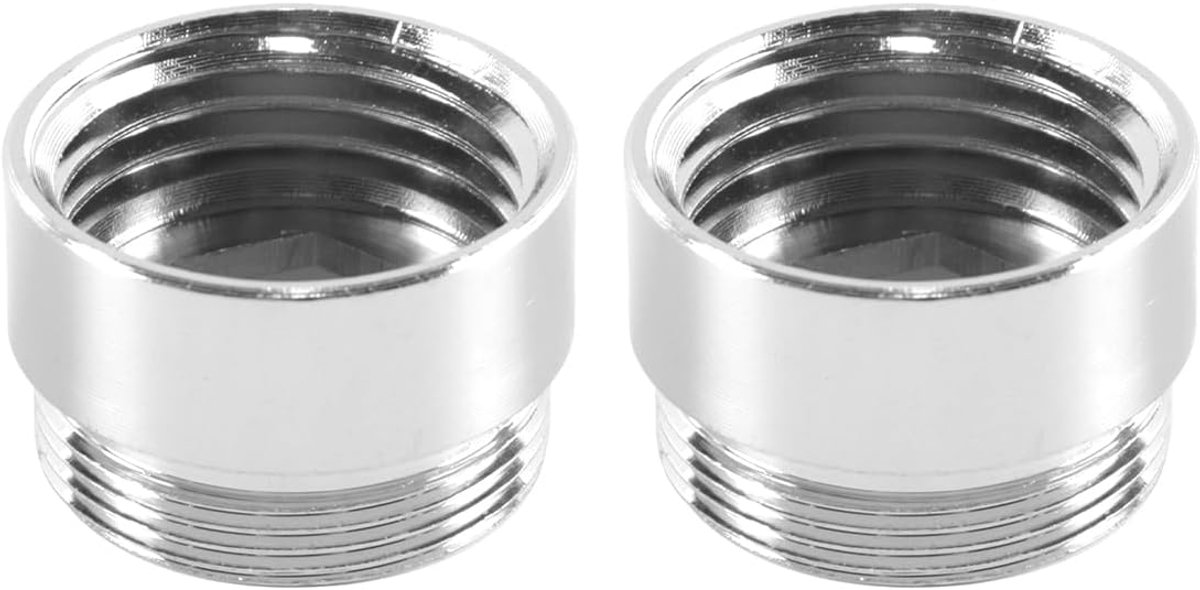 2 stuks messing kraanbeluchteradapter, verchroomde schroefdraadslangaansluiting, voor gootsteen, keuken, badkamer en tuin (binnendraad G1/2" naar buitendraad M22)