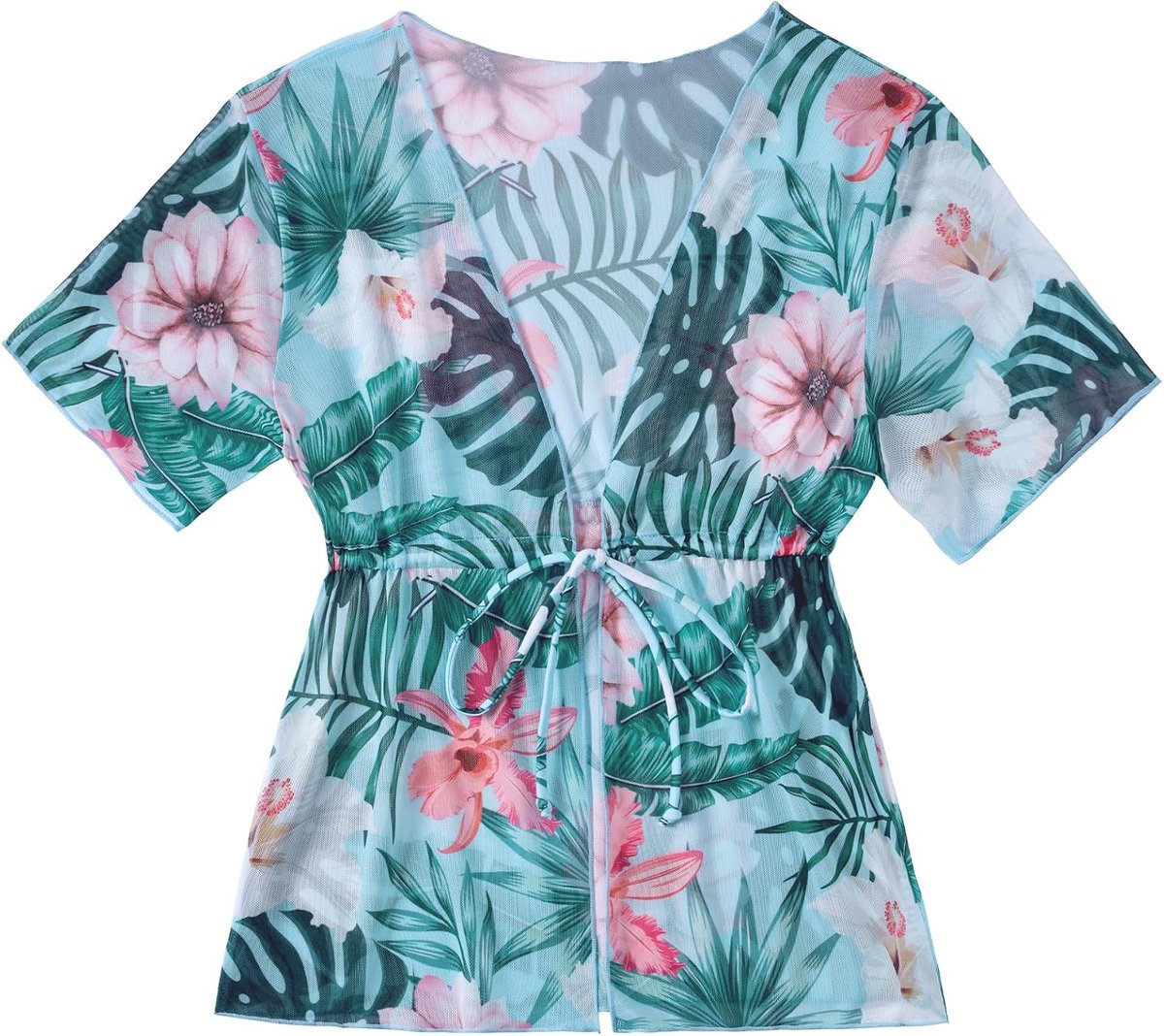 Meisjesbikini met pareo-set, driedelig zomerbadpak, strand, bikini's voor kinderen van 7-15 jaar