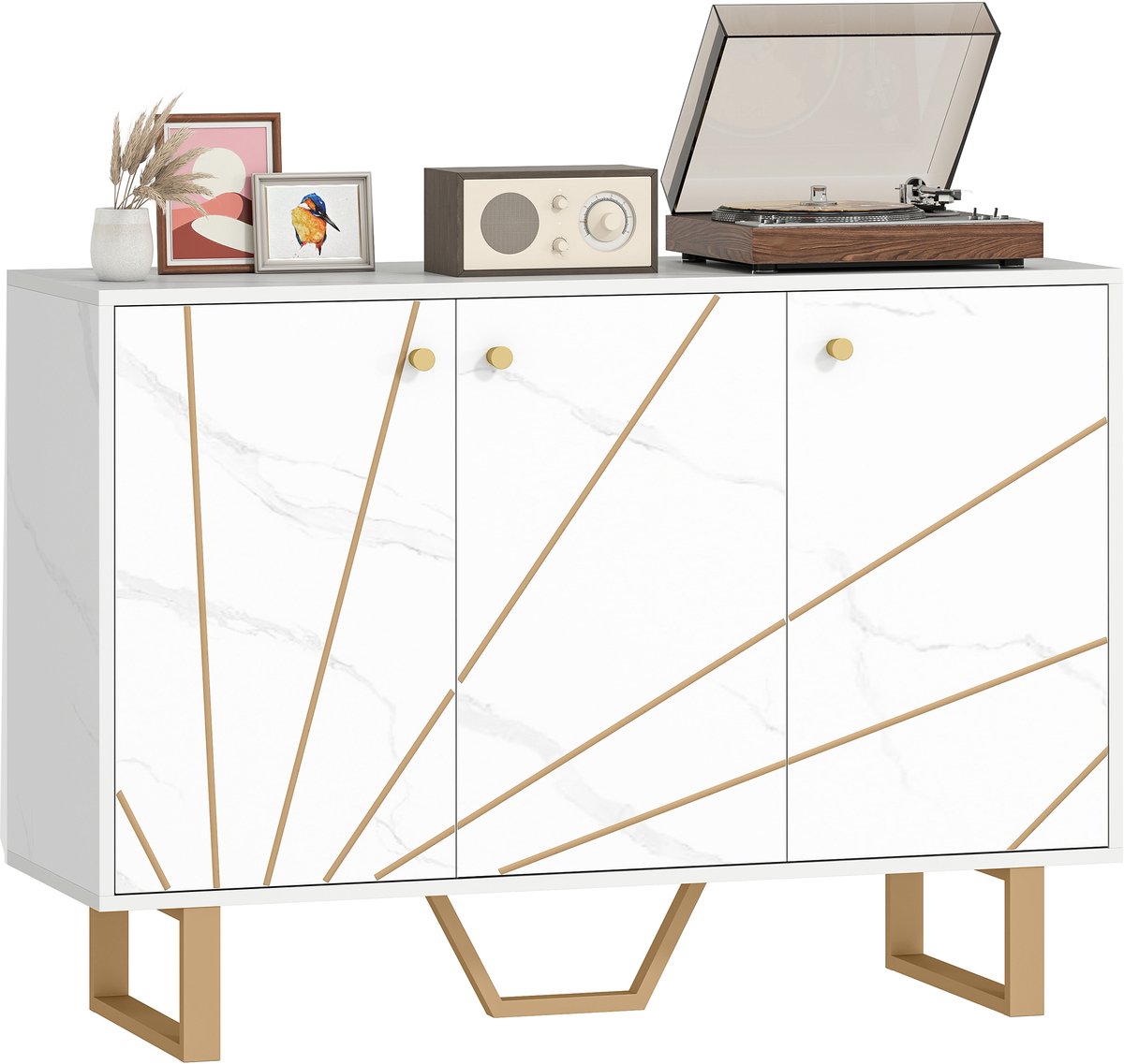 HOMCOM Dressoir - Spaanplaat - 107x35x75cm - Wit
