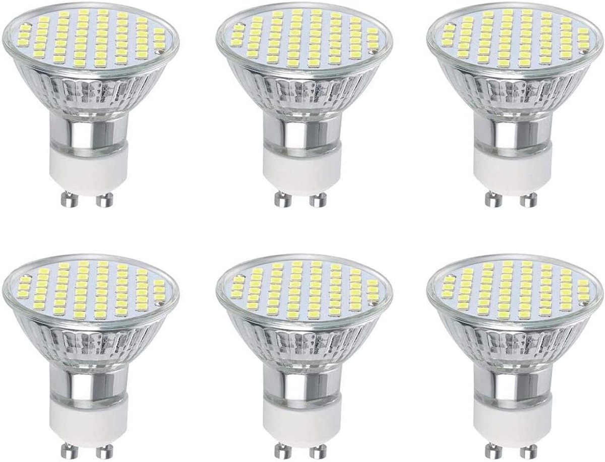 GU10 LED Lamp, 3W LED Spot equivalent 30W halogeenlamp, 2700K, 300LM, 120 ° stralingshoek, pak van 6 (Koud wit)