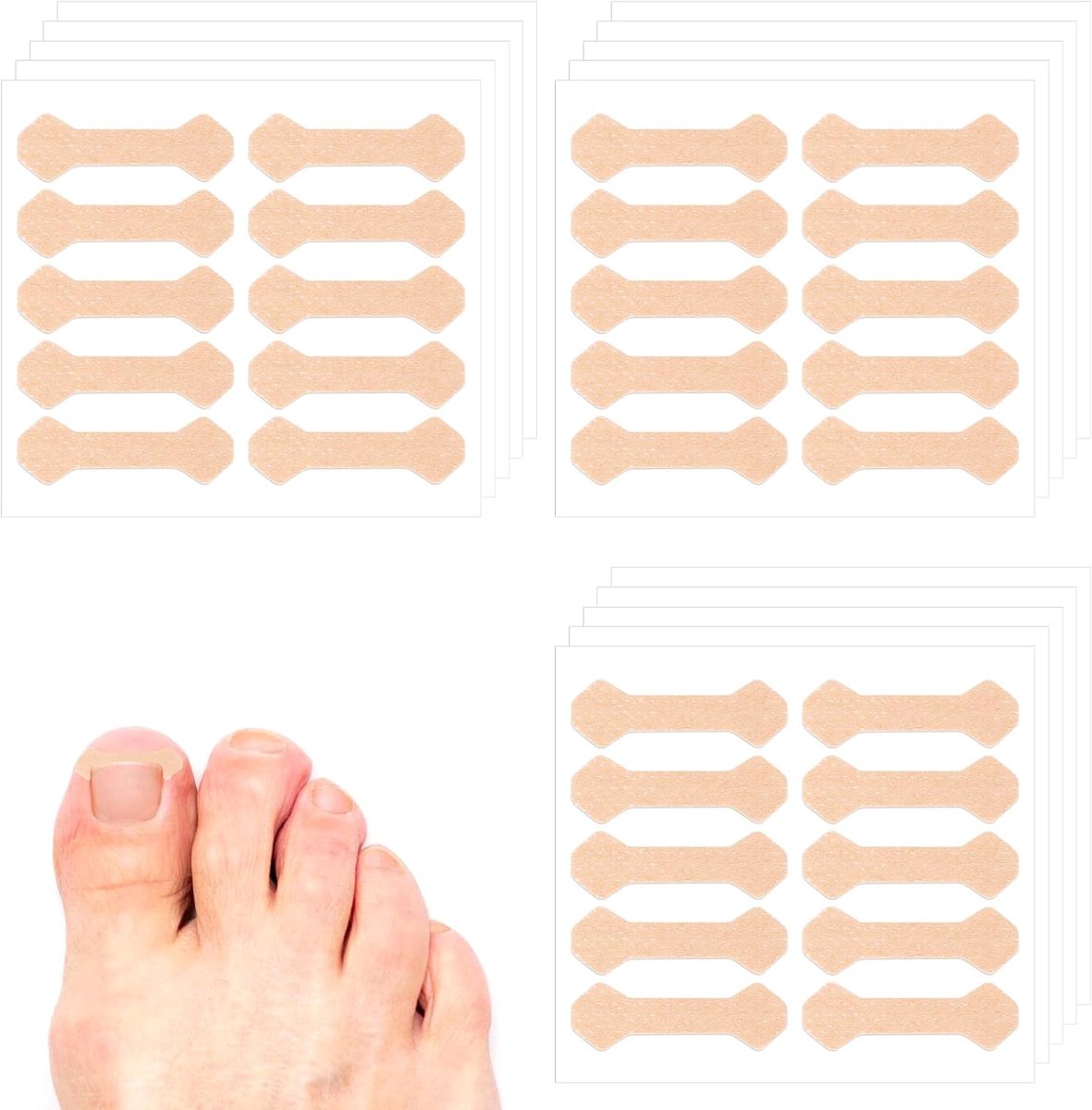 150st Ingegroeide Teennagelstrips, Ademend Ingegroeide Teennagelcorrectorstrips Pijnloos Teennagelcorrectortool Ingegroeide Nagelstickers voor Professionele Pedicure Accessoires