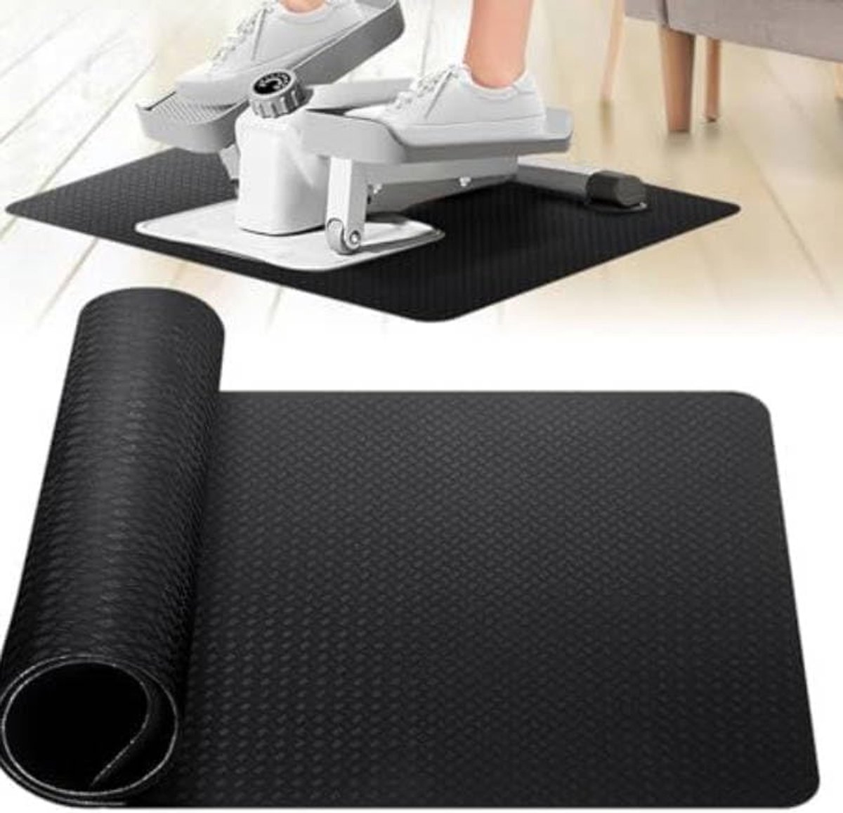 antislip vloerbeschermingsmat van siliconen, antislip en waterdichte trainingsmat voor elliptische trainers, fitnessapparaten, loopband thuis, 60 x 43 cm