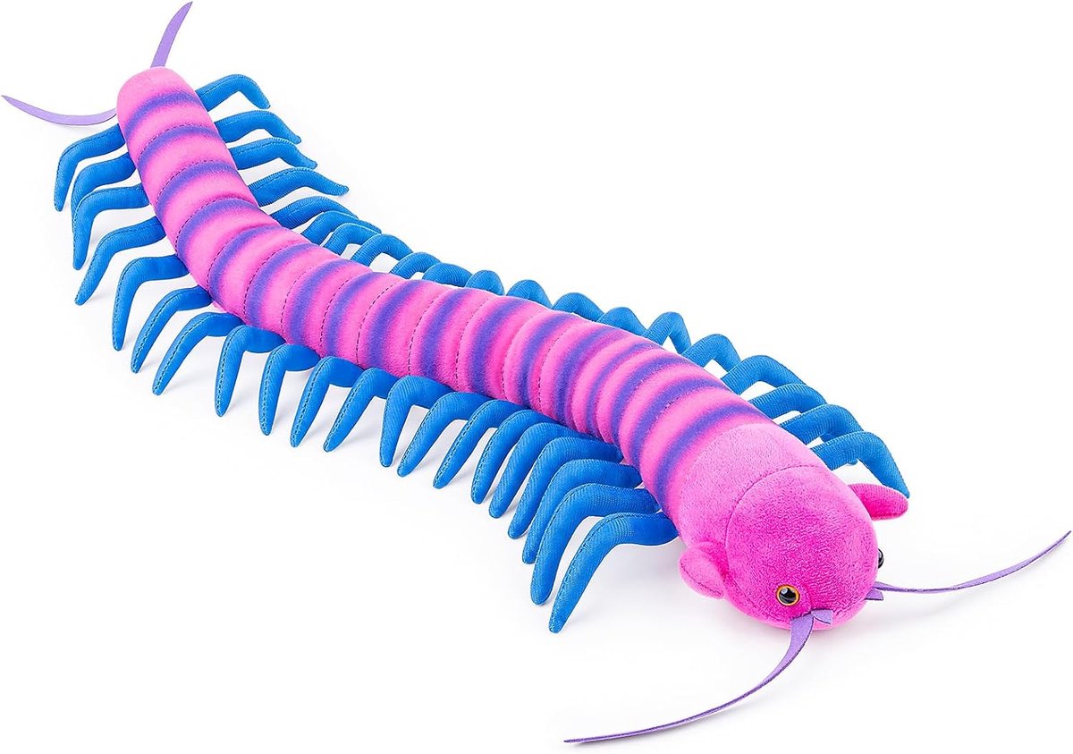 pluche dier kleurrijk 60 cm groot pluche dier zacht kussen comfortabel en origineel lang insect voor kinderen jongens meisjes volwassenen verjaardagscadeau decoratie blauw