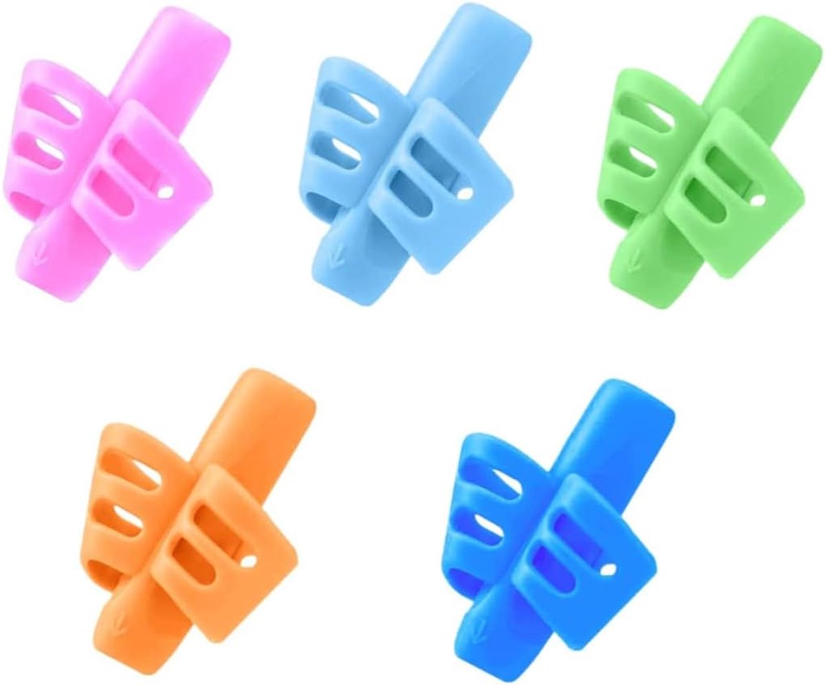 5 stuks potloodgrepen, schrijfgreep voor kinderen, potloden, ergonomische handgreep, schrijfhulp voor kinderen en volwassenen (5 kleuren)