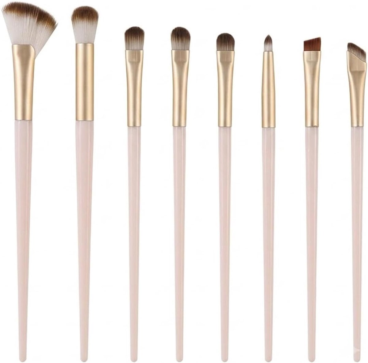 8 Stuks Oog Make-up Kwasten Set, Oogschaduw Blendkwast, Eyeliner en Wenkbrauwen Kwast, Neuscontour Kwast, Professionele Cosmetica Borstels voor Beginners en Profs Zacht Synthetisch Thuisgebruik