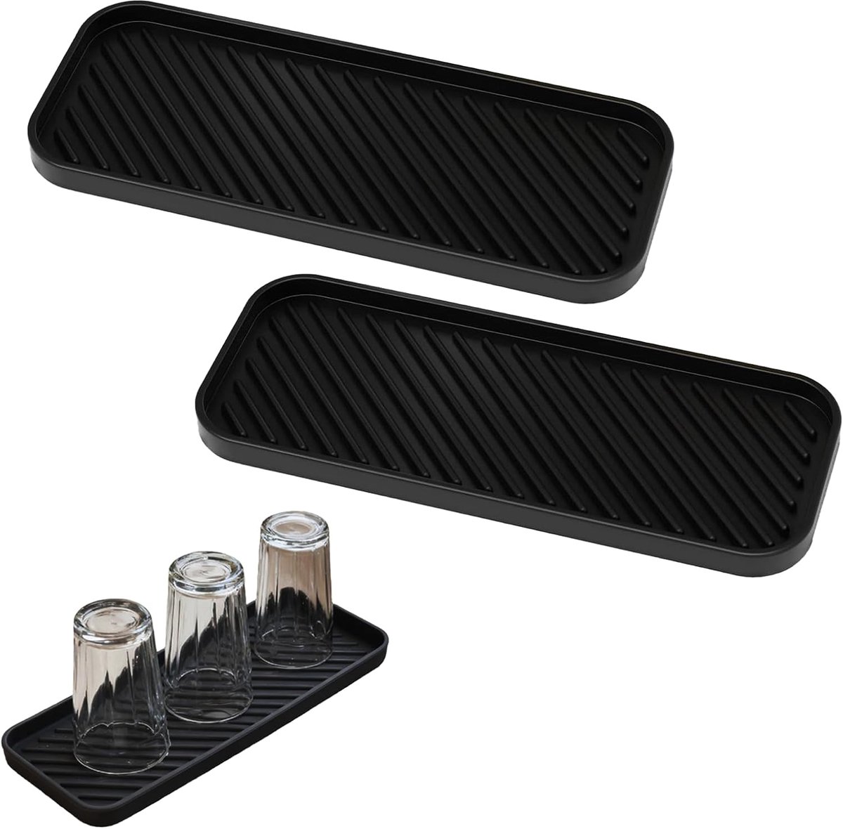 siliconen spoelbakorganizer, sponshouder voor de keukenspoelbak, smal keukenopbergrek, afdruipbak, siliconen dienblad, voor het opbergen van sponzen, borstels en zeep