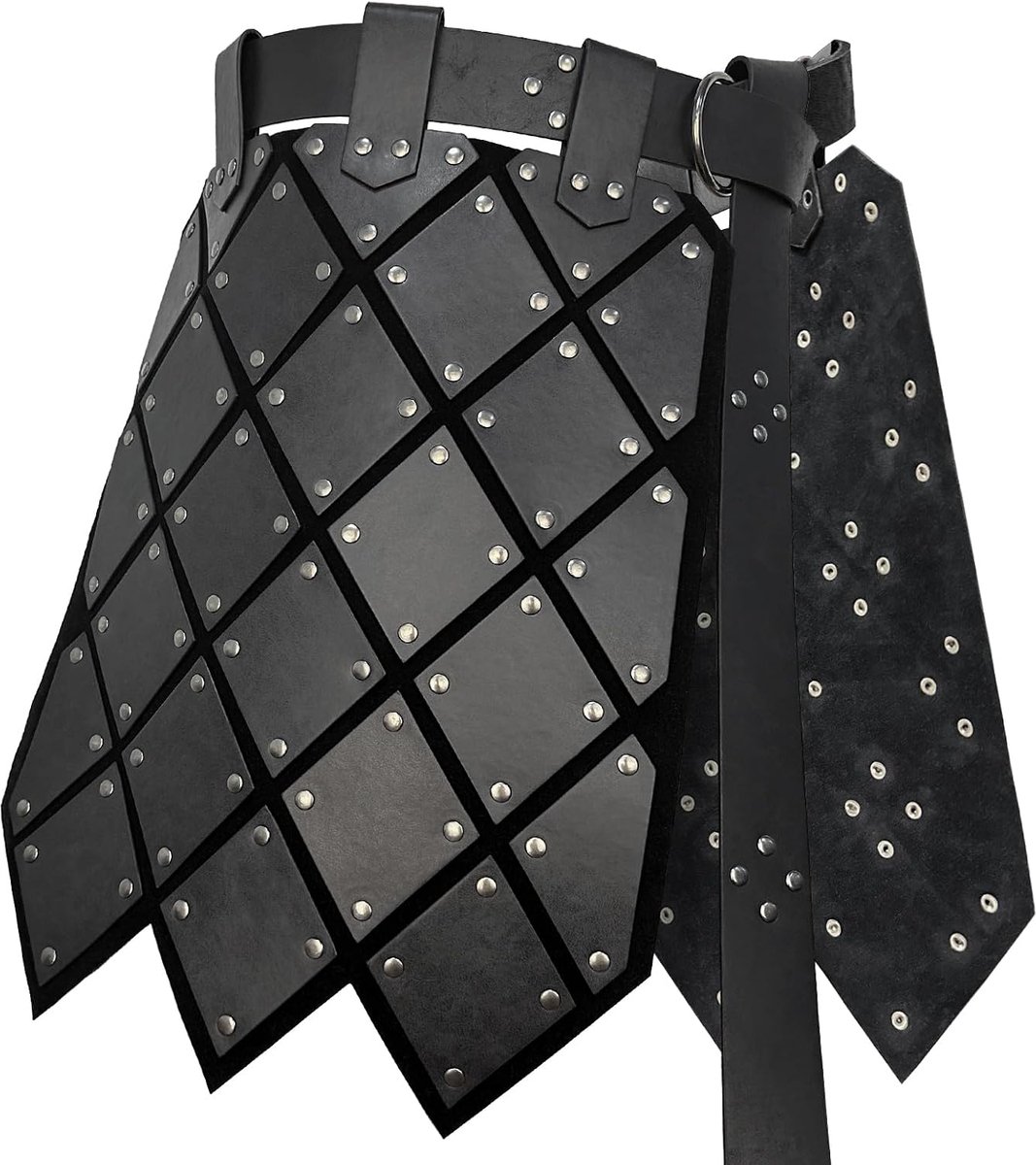 dijbeen pantser van imitatieleer, Retro Dubbelzijdige Waist Armor met Riem, Mercenary&Knights Rokpantser