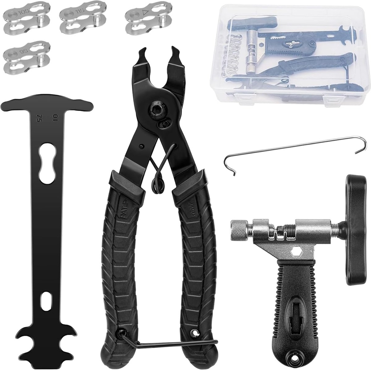 Kettingklinknagels voor fiets, kettingslot tang met 4 paar fietskettingen klinknagels, fietskettingen, reparatieset voor 6-12 vakken, fietskettinggereedschap voor mountainbike, racefiets