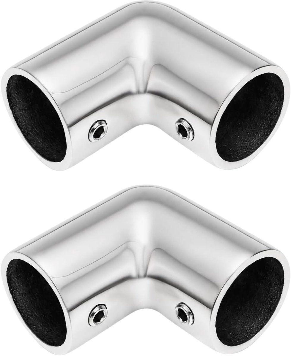 2Pcs 316 Rvs Marine Boot Jacht Hand Rail Voor Schip Boot 90 Graden Elleboog