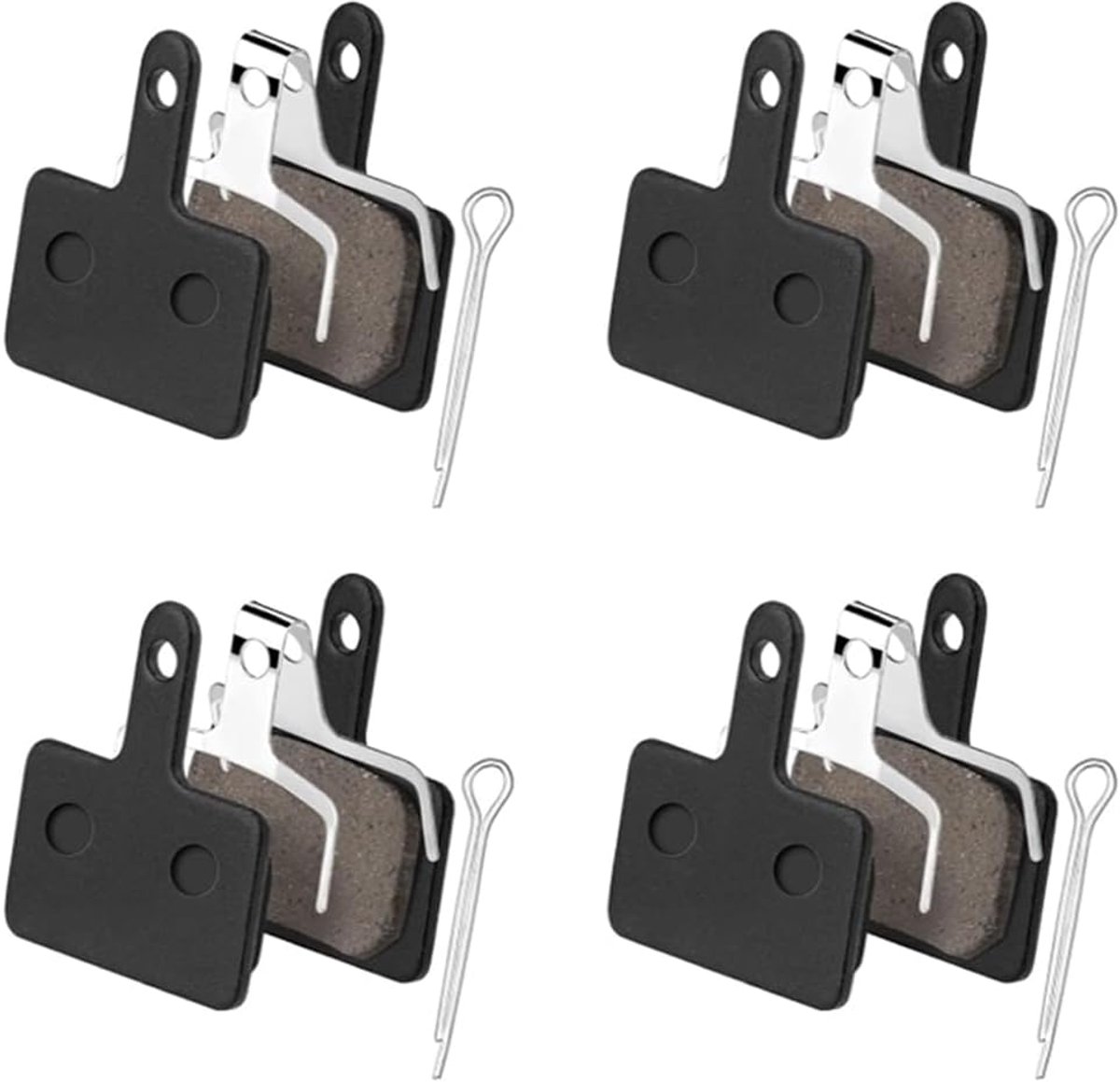 Remblokken voor fiets, 4 paar schijfremmen, fietsremmen, zwarte schijfremmen voor Shimano M315, M355, M515, M515-LA-M, M525, Nexave C50, C601 enz | Compatibel met Shimano BR-M315, M355, M515, M525, BR-C501, C601 (zwart)
