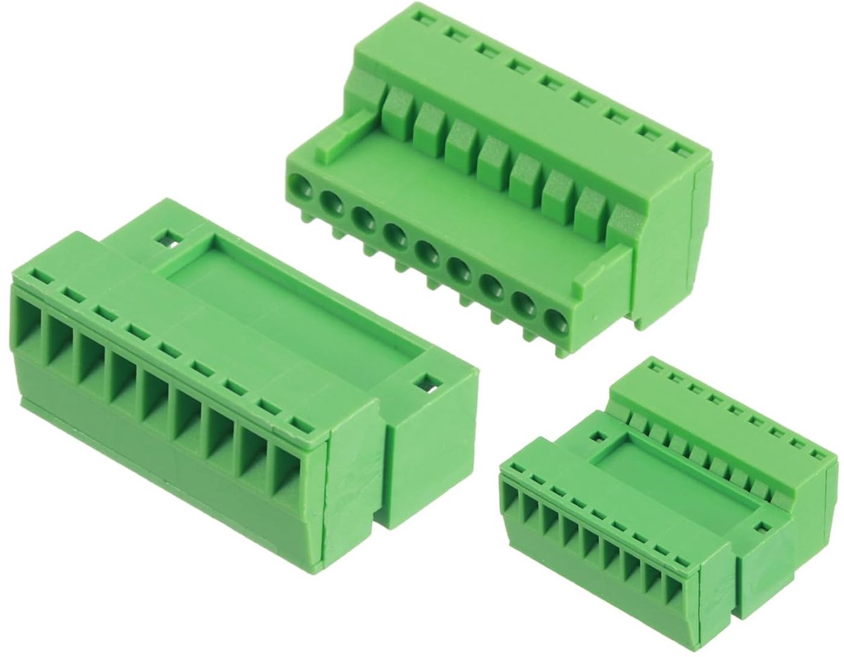 2 set 9-polige PCB-klemlijst, 2,54 mm PCB-schroefklemmen stekkers en stopcontacten kits aansluitklem blok 125V 4A voor 26-18AWG kabel