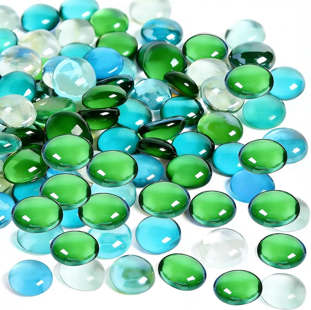 nuggets kleurrijk, 1600 g glazen stenen, mugggelstenen glas 17-19 mm, 4 kleuren vaasvulstenen, decoratieve glazen stenen, kunstmatige kristallen stenen voor doe-het-zelf vazen aquarium
