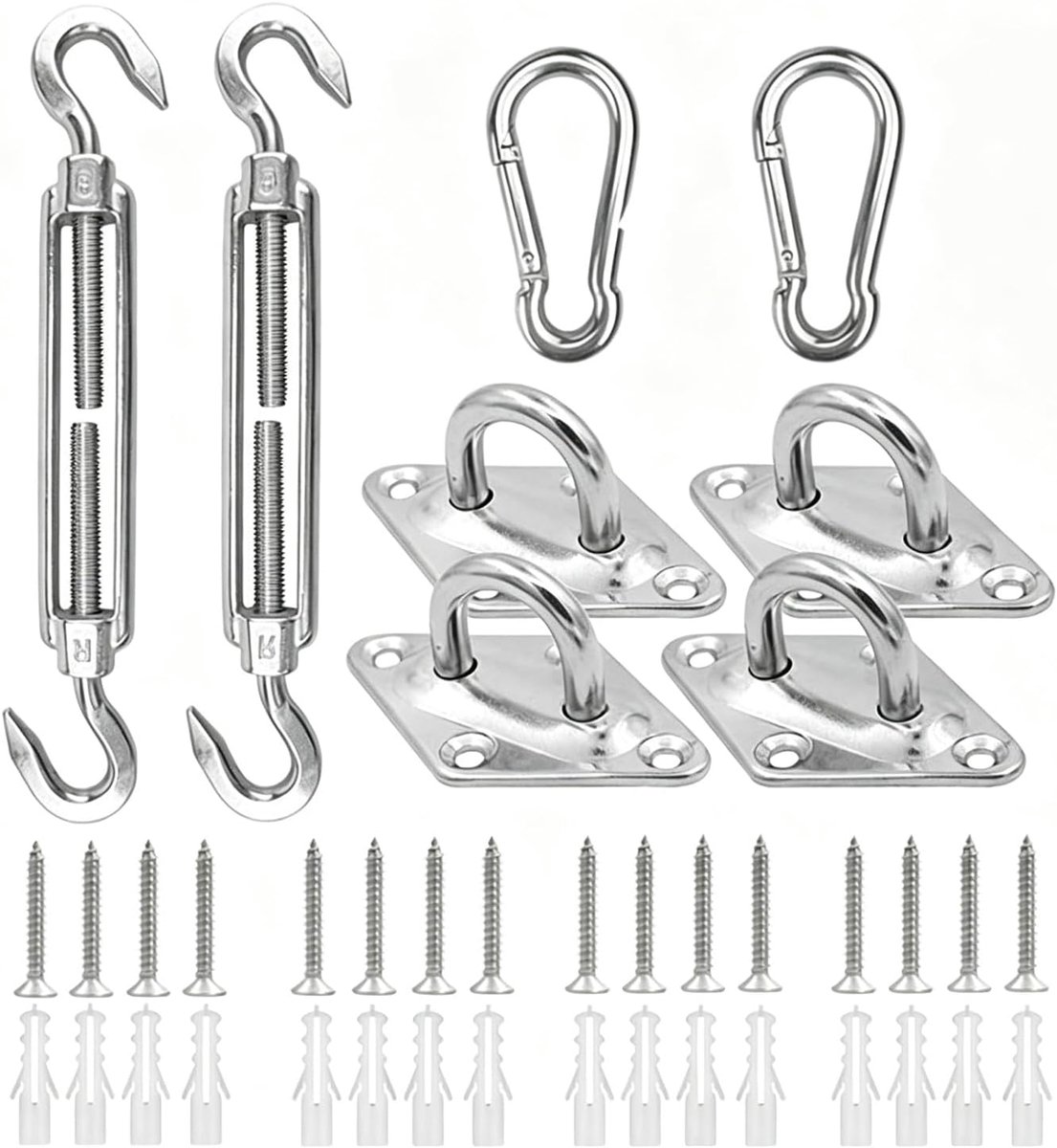 Schaduwzeil Hardware Kit, M5 Bevestigingsset Voor Zonnezeil, Luifel Bevestigingsset, Awnings Montageset, Luifel Accessoires Montage, Voor de Montage Van Driehoekige Zonweringzeilen, 40 Stuks