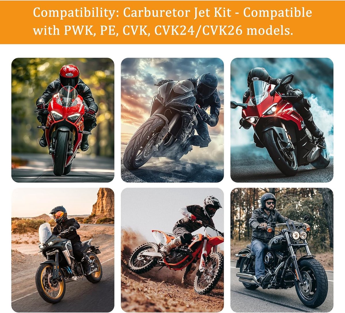 Sproeiers set carburateur hoofdsproeiers set M6 en M5 langzame pilootsproeiers Pilot Slow Jets geschikt voor PWK PE CVK motorfietsen en algemene motoruitrusting