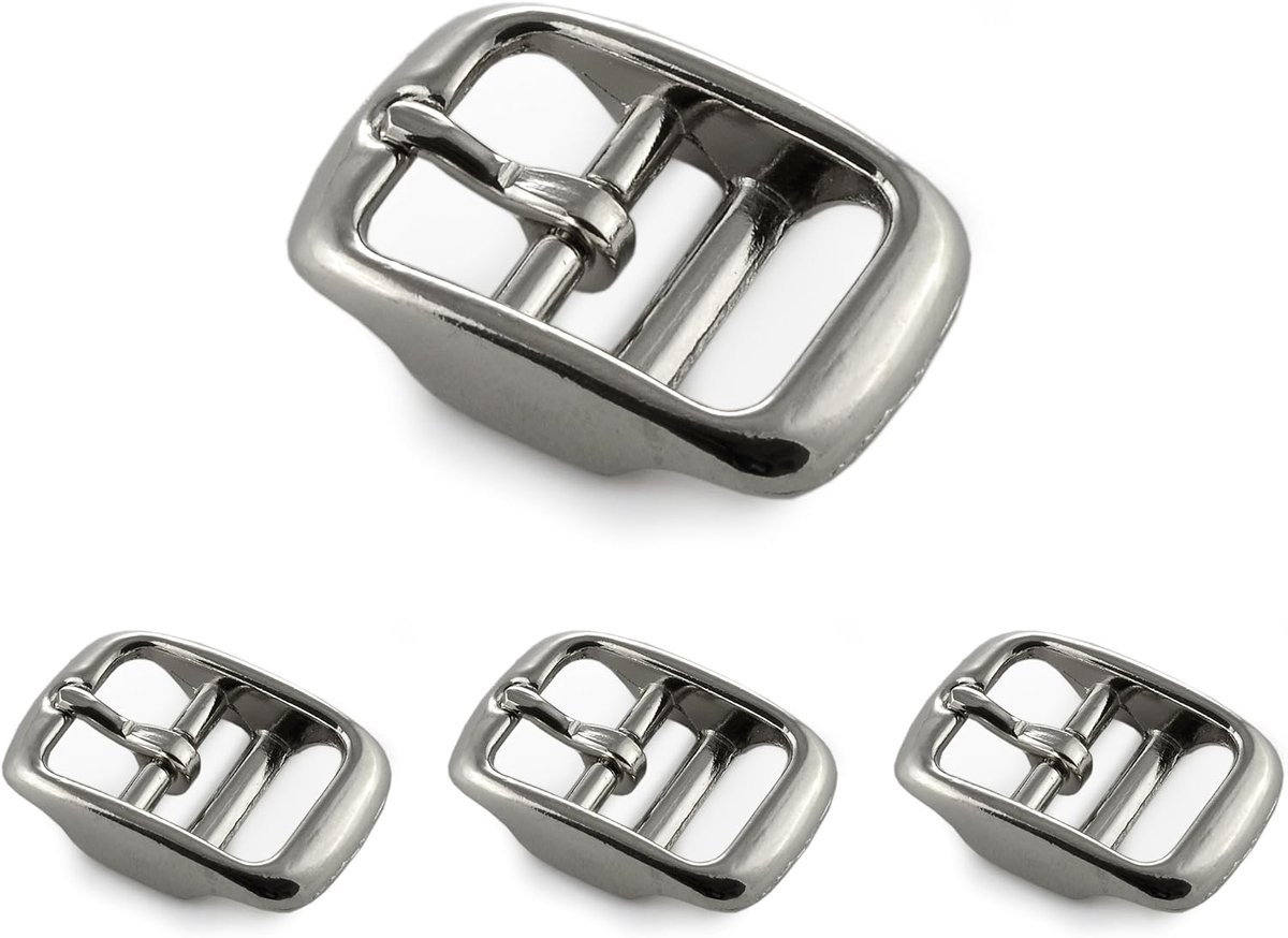 riemgesp van roestvrij staal, 3 stuks, zilver, Paracord 550 buckle met dubbele stegg, dornsluiting voor smalle riemen tot 12 mm, afmeting 32 x 24 mm