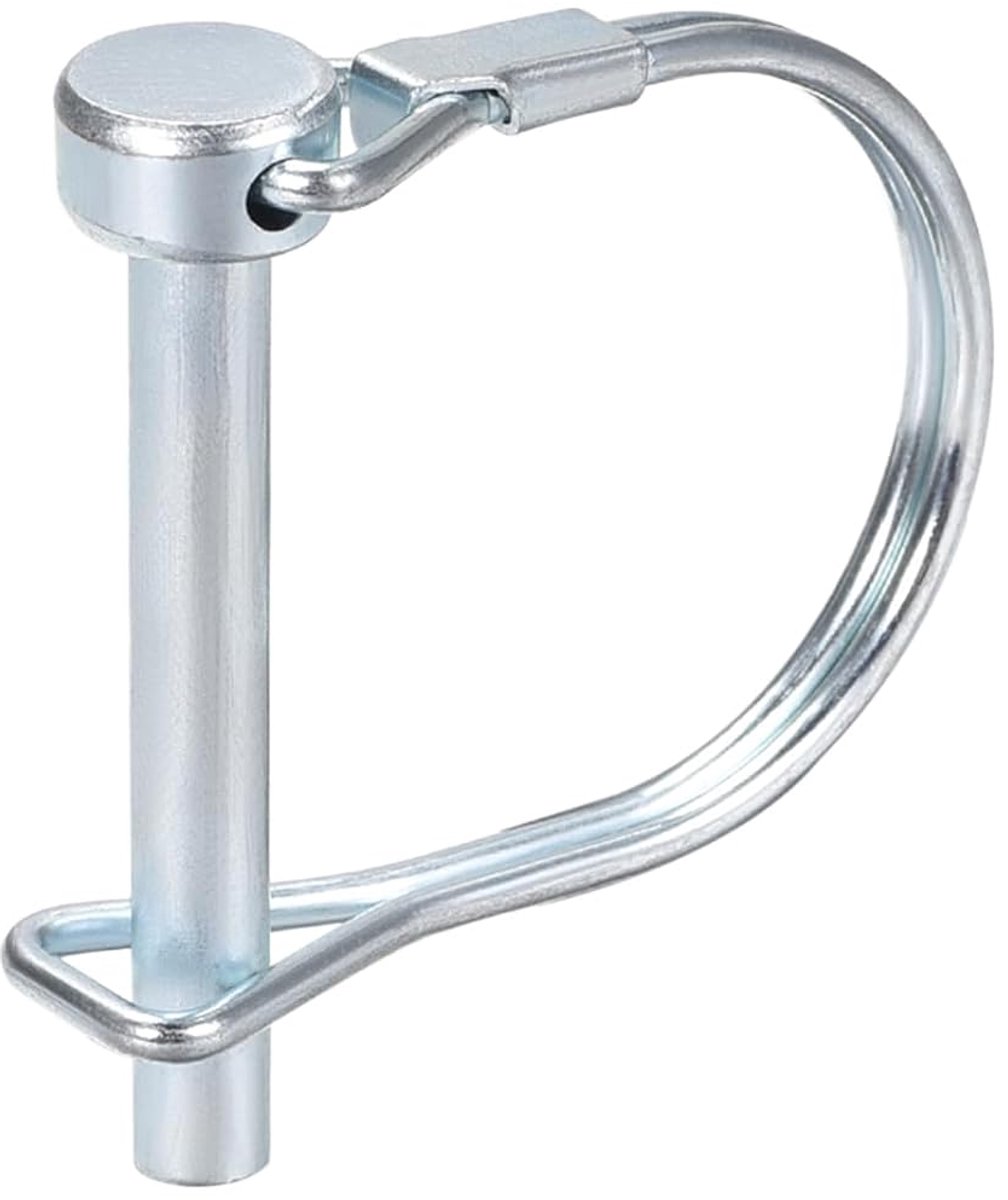 6 mm x 45 mm (d x l) stekker voor het vergrendelen van de as, 1 stuk, ideaal voor landbouwaanhangers, gazon, ronde koppelingsstekker van koolstofstaal, kleur zilver