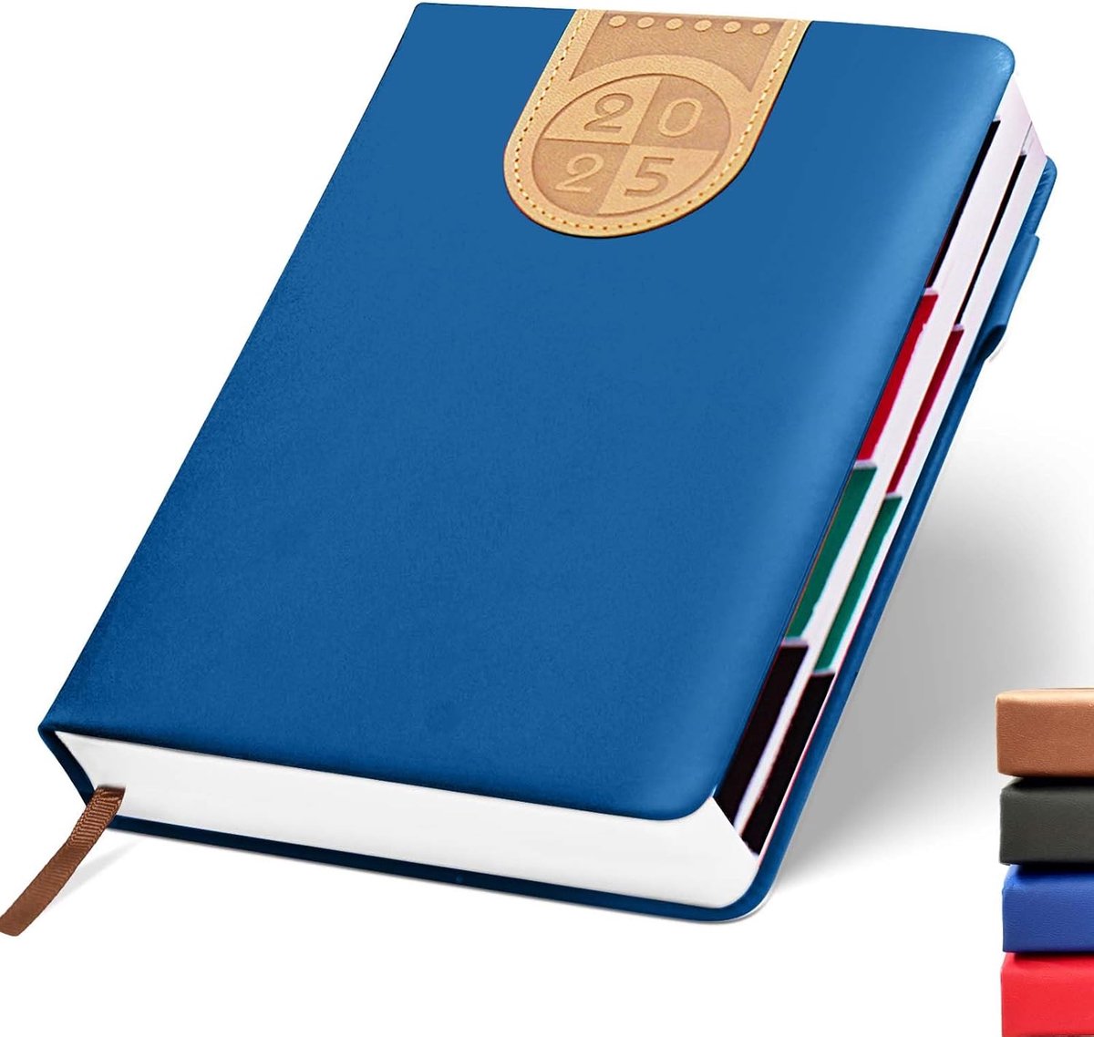2025 met flexibele omslag, A5-planner van leer van hoge kwaliteit, geschikt voor persoonlijke planning, zakelijk kantoor en dagboek