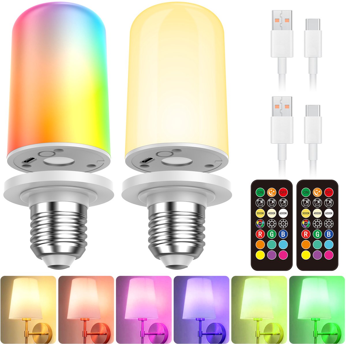 2 stuks - gloeilampen - lamp - nachtlampje volwassenen - sfeerverlichting binnen - sfeerverlichting - sfeerverlichting camping -sfeerverlichting slaapkamer - sfeerverlichting woonkamer - sfeerverlichting tuin - sfeerverlichting voor binnen - 9w