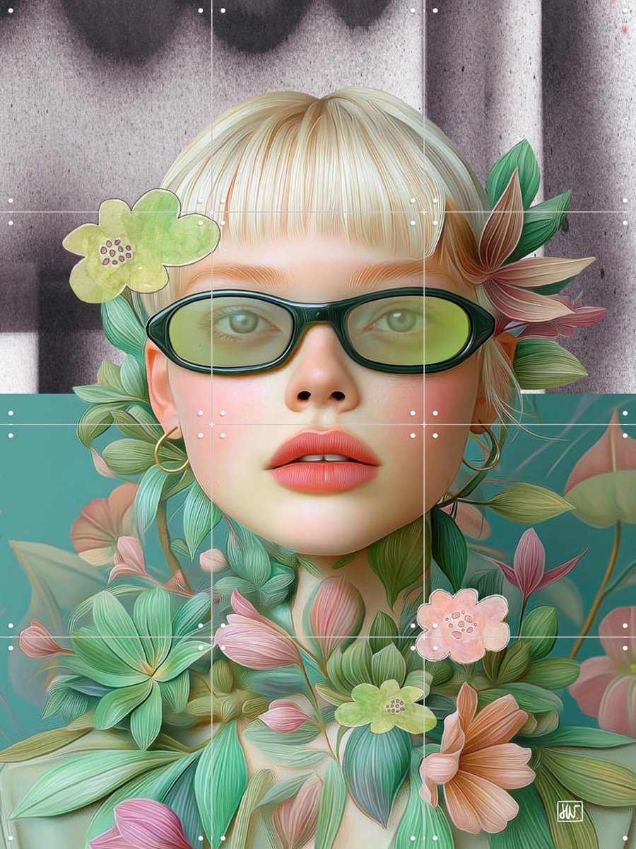 IXXI Growing Identity, Henriette Visscher - 60 x 80 cm - Gratis ophangtool - Grote wanddecoratie en posters - Abstract, Digitale Kunst, Kleurrijk