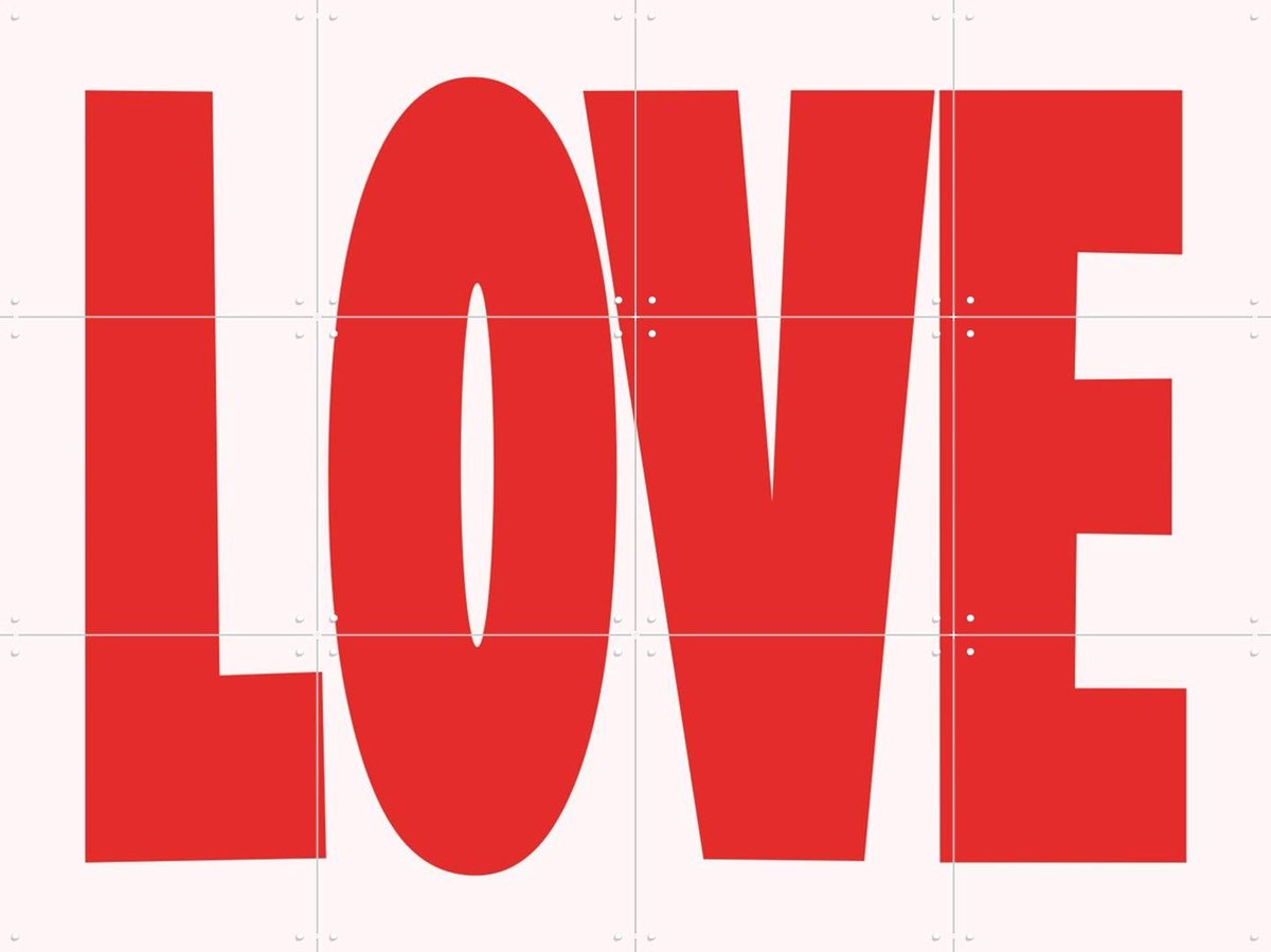 IXXI Love, Hej.Ibiza - 80 x 60 cm - Gratis ophangtool - Grote wanddecoratie en posters - Typografie, Digitale Kunst, Modern, Slaapkamer, Woonkamer