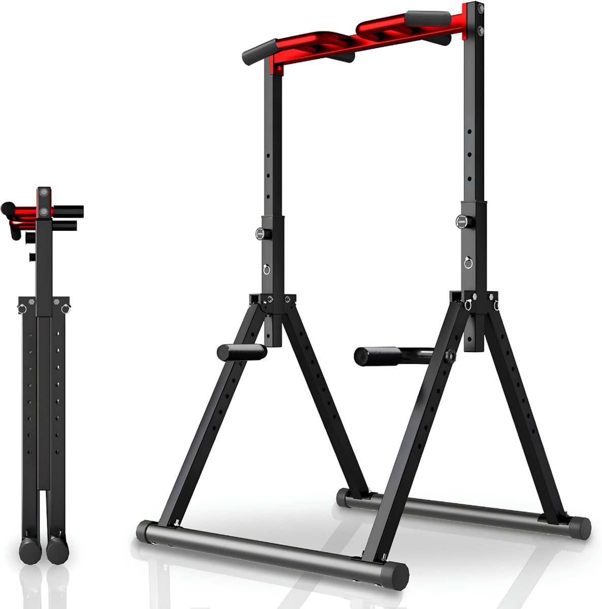 LNMsolutions® Pull Up Station - Squatrek - Power Tower - Zwart - 116cm x 113cm x 230cm