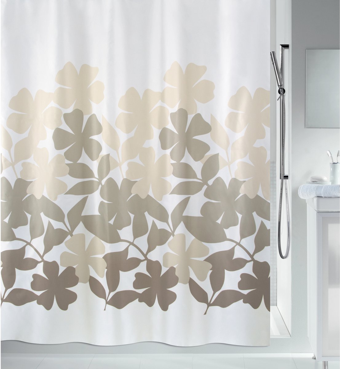 Spirella Douchegordijn Polyester – Anti-Schimmel Douchegordijn met Stijlvol Design voor de Badkamer