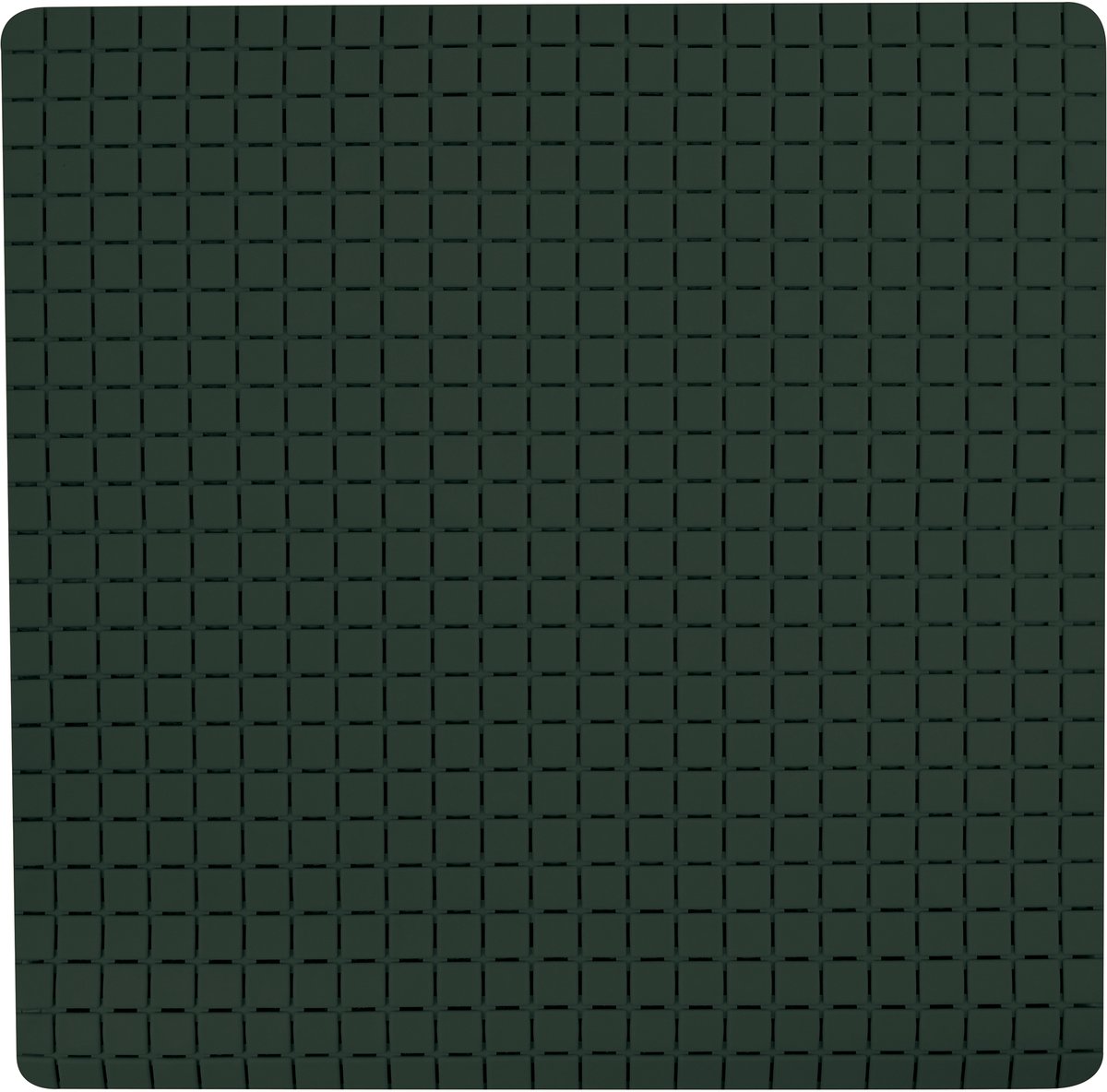 MSV Quadro Antislip Douchmat - Badmat voor Douche - Badkamer Veiligheidsmat van SBS Rubber - Donkergroen - 54 x 54 cm
