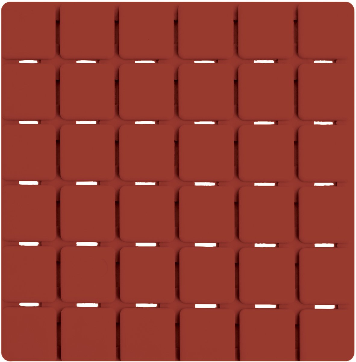 MSV Quadro Antislip Pads – Set van 5 Badmat Antislip Pads van SBS Rubber – Antislip Douchemat Accessoire – Terracotta – 13 x 13 cm