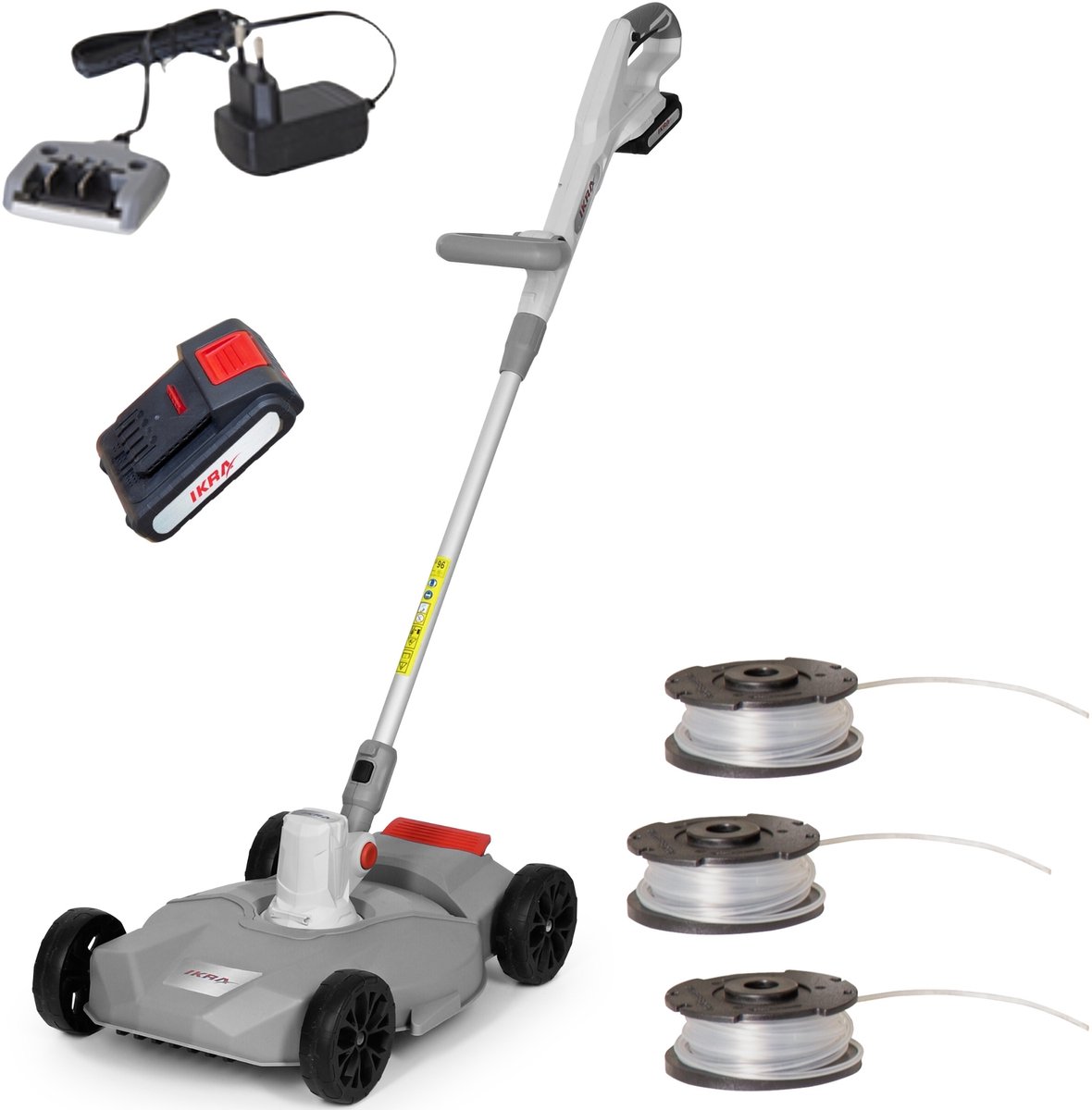 IKRA 2-in-1 accu-grastrimmer en grasmaaier IART 2030 F, incl. accu, oplader en twee draadspoelen